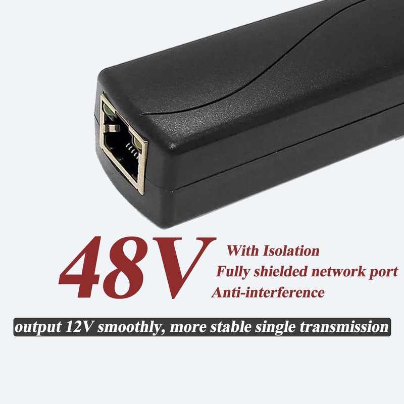 REVODATA 2.5G PoE Splitter 12V/2A, DC 5.5 * 2.1mm Plug, 48V PoE to DC 12V/2A 24W Output, 2.5Gbps Ethernet Comply IEEE802.3af/at, Plug and Play for IP Camera, Smart Home - Image 5